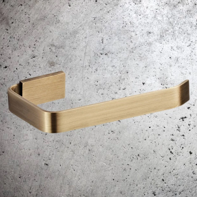 16x8,6 cm Tubo Plano de Latón Montado en Pared Toallero Baño Aluminio Toalla Barra Sin