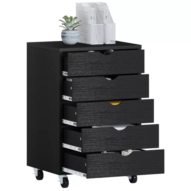 5-Drawer Side File Cabinet Chest Mobile Organizer Office Storage Filing Cabinet
