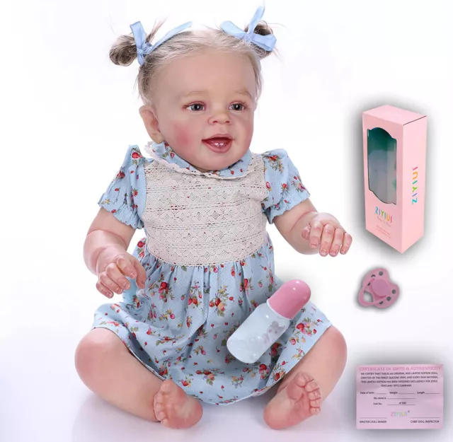 22'' Lifelike Newborn Baby Realistic Soft Silicone Vinyl Reborn Dolls Girl Gifts