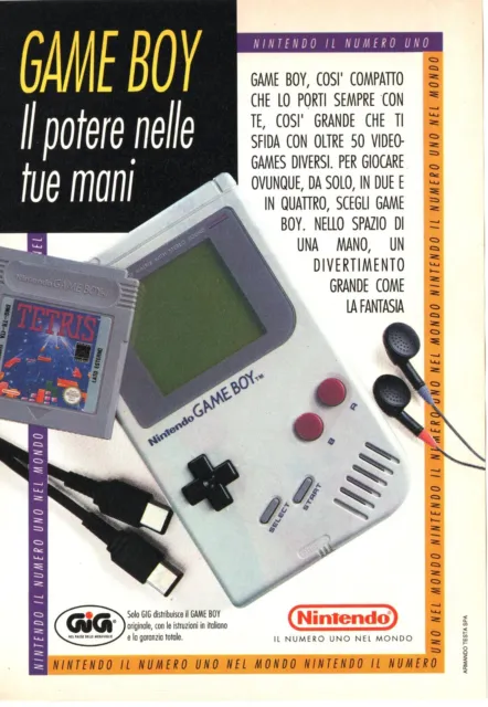 Nintendo Game Boy Pubblicità Werbung 1992 Italian Magazine Advertising 19x14