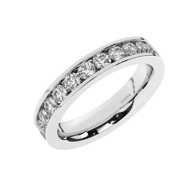 4.00 MM 2 Carat Round Brilliant Cut Diamond Full Eternity Ring in 18K White Gold