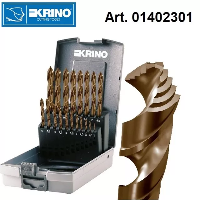 Krino 1402301 Assortimento 19 Punte Step+ Hss-G Mm.1÷10X0,5  Cassetta Plastica