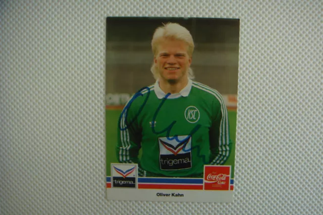 Karlsruher Sc Autogrammkarte "Oliver Kahn" Saison 1989/90 "Trigema" Signiert