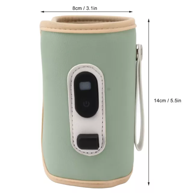 (Green)Baby Milk Bottle Warmer USB Digital Display 5 Speeds Portable Baby