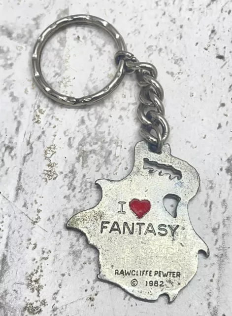 Rawcliffe Pewter I Love Fantasy Dragon Key Chain Keychain Key Ring