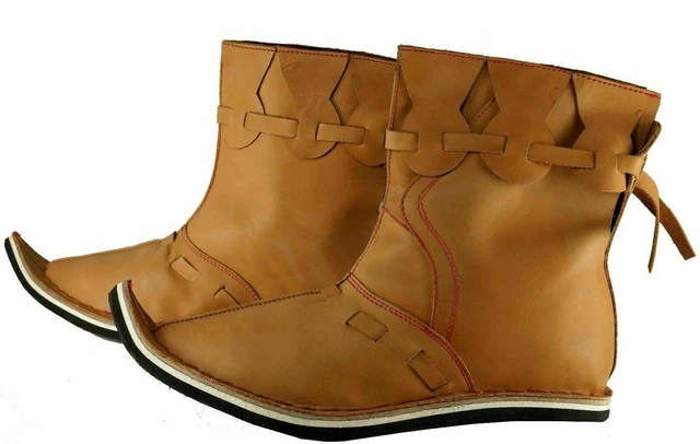 Nouvelles chaussures en cuir d'armure romaine viking médiévale pour la...