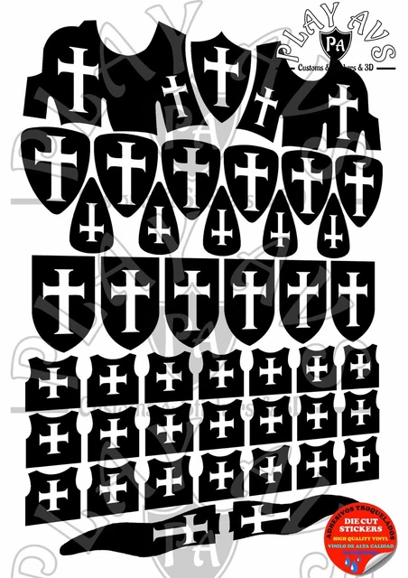 Autocollants Playmobil Chevalier Templier Médiéval - Neufs, Pour Personnalisation