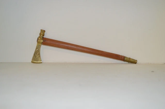 Brass Mounted American Indian Smoking Tomahawk Replica