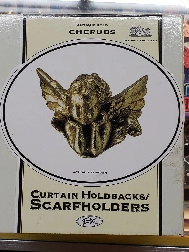 ETC Brand Antique Gold CHERUBS (1 pair) Curtain Hold backs/ Scarfholder