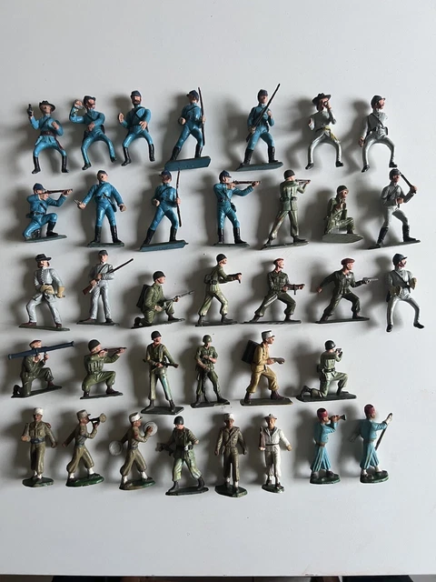 Lot De Figurines Militaires Starlux - Jouets Miniatures Vintage - Occasion