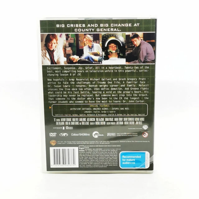 ER SEASON 8 (DVD Region 4) Series Eight 6 Disc Set Eighth Free Post $22 ...