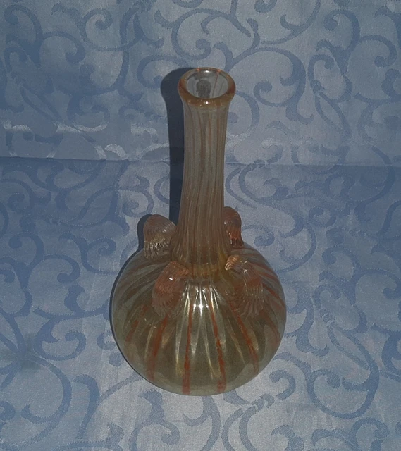 Pendentif Ancien Filigrane Plaqué Or Avec Verre Murano - À Porter Sur Collier - Occasion Vintage