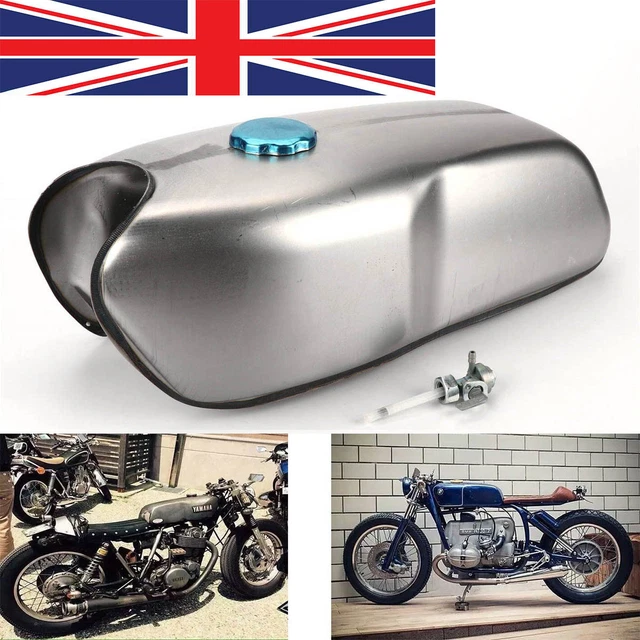 Unpainted 2.4 Gallon (9L) Cafe Racer Fuel Tank – Universal Fit For Honda & Other Motorcycles (Iron)