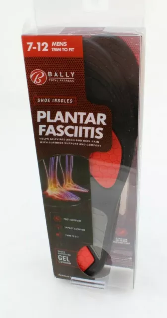 New BALLY Men's Size 7-12 Plantar Fasciitis Comfort & Support Gel Shoe Insoles