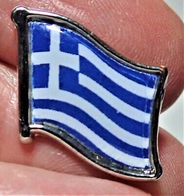 Beautiful Vintage Pin Badge Cloisonne Greek Flag Greece 2004 Olympic Games