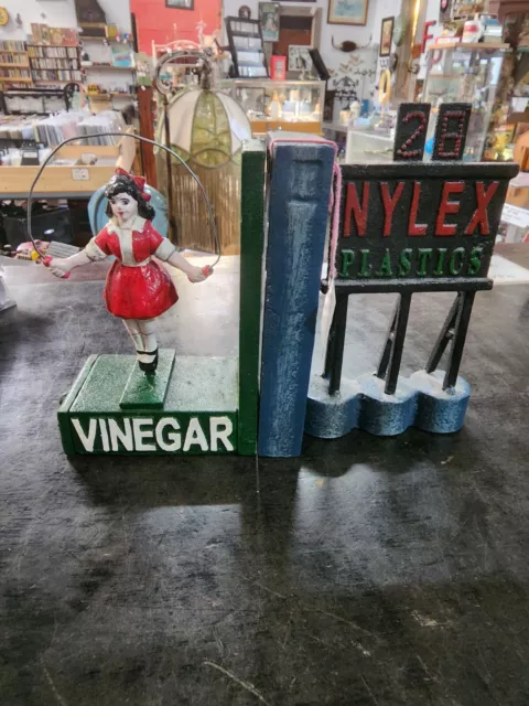 Nylex Plastics-Skipping Girl Vinegar Cast Iron Bookends