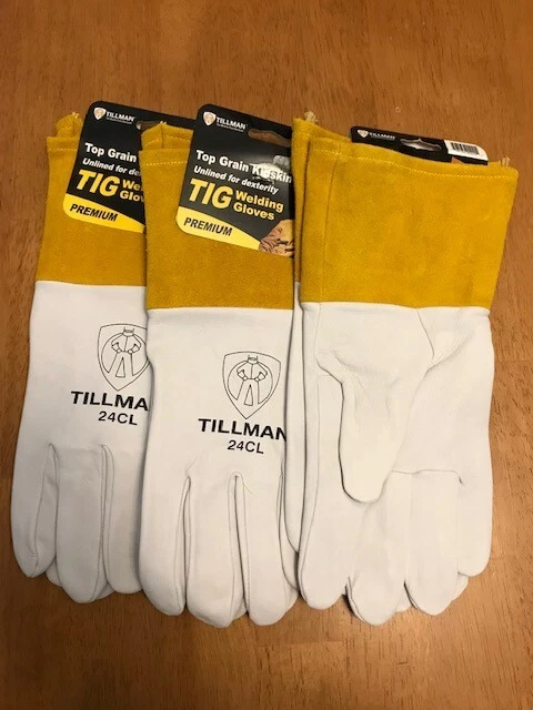 Tillman 24CL Unlined Top Grain Kidskin Tig Welding Gloves LARGE (3 PAIRS ) NWT