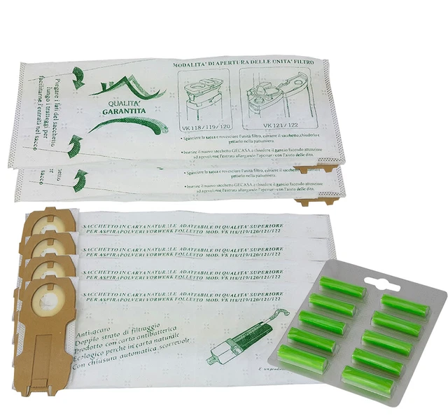 Sacchetti Folletto S&G Group 8 Sacchi Sacchetti In Tessuto Microfibra 10 PROFUMATORI Folletto 120 121 122 GARANTITO Sacchetti Folletto Vk 121 - Foto 11