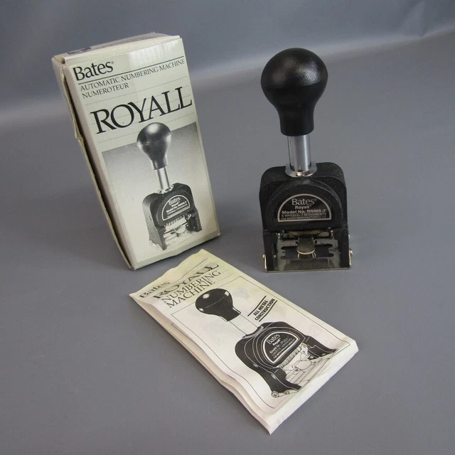 Bates Royall Automatic Numbering Machine Model RNM6-7 All Metal Construction