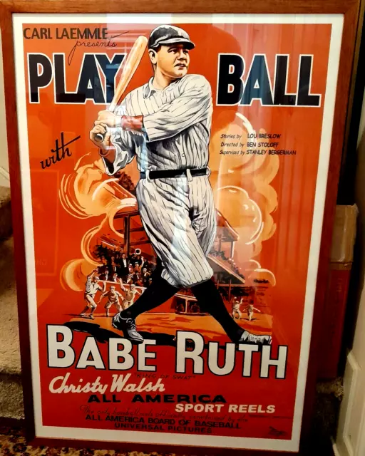 poster stone lithograph S2 Art Group PLAY BALL with BABE RUTH 1920 Short - 2001