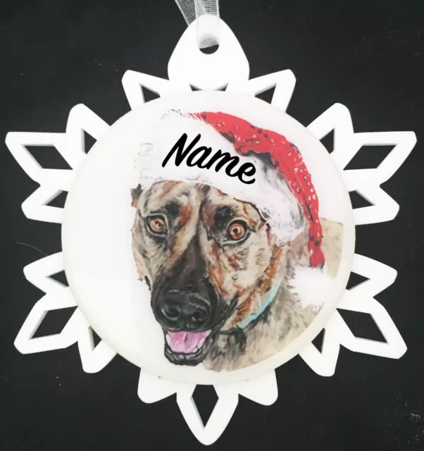 Santa Pit Bull Terrier Dog Breed Christmas Ornament - Free Personalization