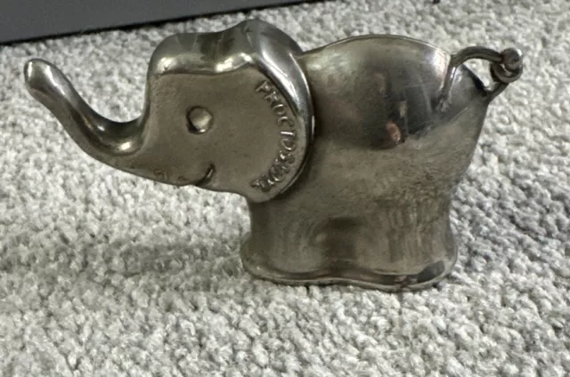 Vintage Pharmaceutical Advertising Proctosedyl Silver Plate Elephant Paperweight