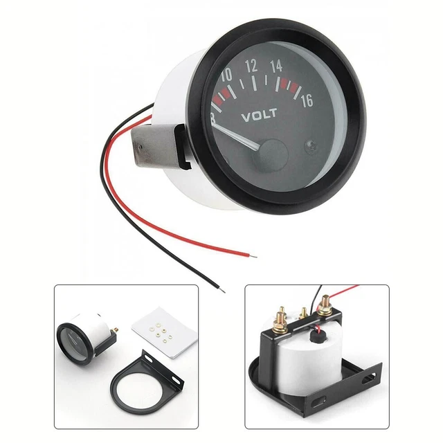 Für Universal Auto und Motorrad Voltmeter 12V 2 Zoll LED blaues Licht schwarzes