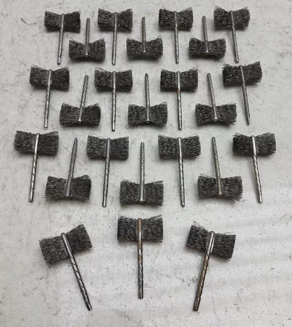 24 Pack Osborn Wire Tube Brush 1-1/4” Side Action .008 Wire 1/8” Stem Dia 35138