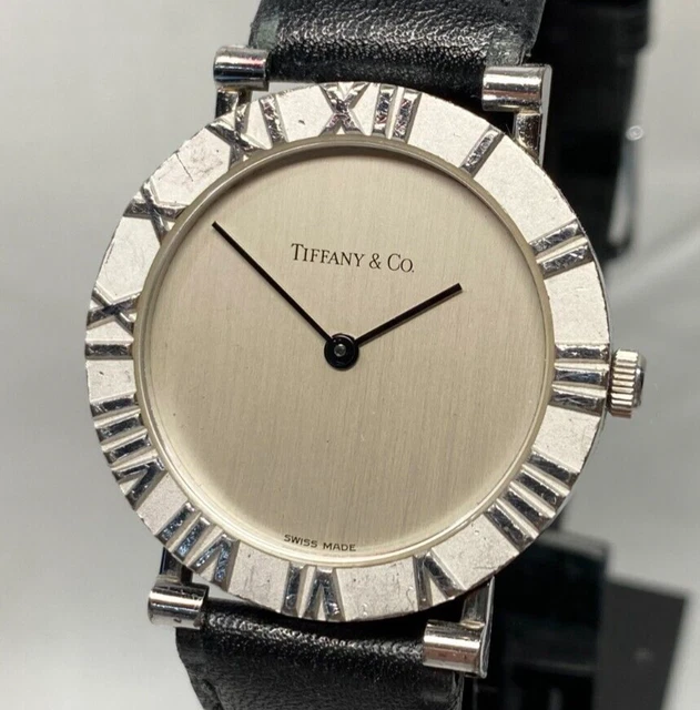 Tiffany & Co Atlas M0640 Leather belt Silver 925 Quartz Men's Watch Tiffany & Co Atlas M0640 Leather belt Silver 925 Quartz Men's Watch