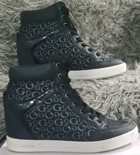 Guess black wedge sneakers online