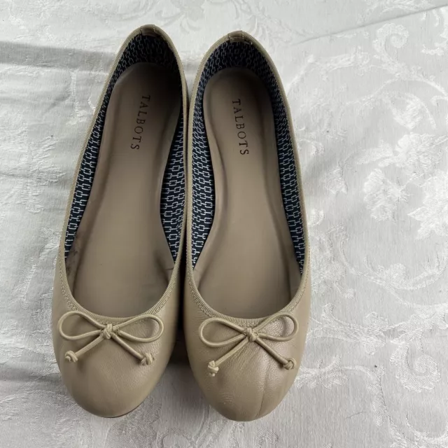 Talbots Womens Ballet Flats Size 8 Tan Leather  Shoes