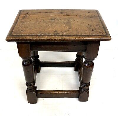Antique 18th Century Oak Joint Stool / Occasional Table / Lamp Stand circa 1800 3