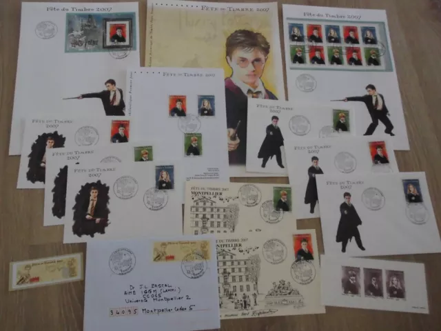 Harry Potter Rare lot "fête du timbre 2007"  Premier Jour FDC