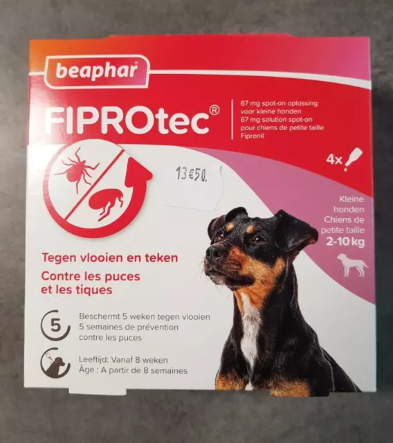 Beaphar Fiprotec petit chien 4 pipettes au Profenil