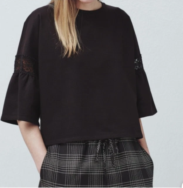 Chemisier Venca 100% Coton Blanc - Taille S, Neuf Avec étiquettes, Col Rond, Manches Longues