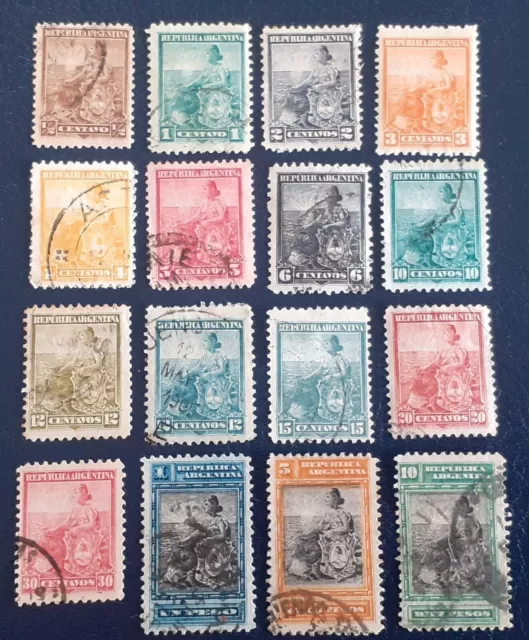 Argentina 1900 Liberty stamps up to 10 pesos