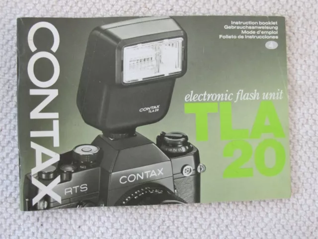 Original Contax Electronic Flash TLA20 Instruction Book/User Manual
