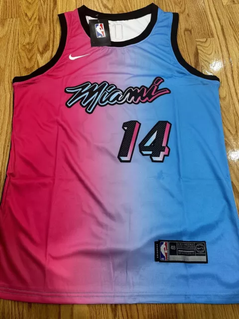 Tyler Herro #14 Miami Heat Vice Versa City Edition Jersey Pink Blue XXL