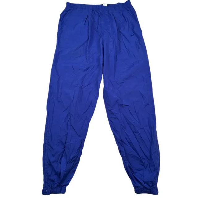 Vintage 80s Nike Track Pants Mens Medium M Blue Lightweight Parachute Athletic