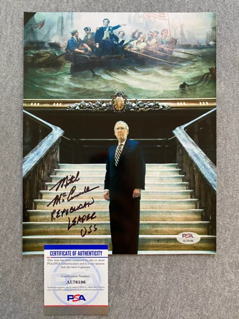 USS MAJORITY LEADER MITCH McCONNELL AUTOGRAPH PORTRAIT 8x10 PHOTO PSA AL76196