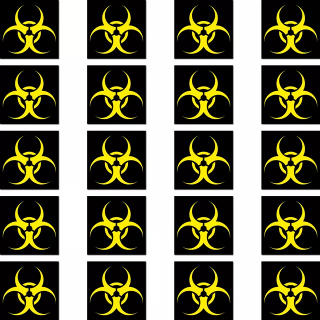 20 Aufkleber 2cm Biohazard Bio Gefahr Hinweis Zeichen Symbol Mini Sticker RC