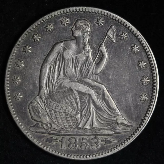 1853 Seated Liberty Silver Half Dollar CHOICE XF++ E417 UNMN