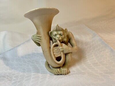 Bisque Monkey With Tuba Musician Germany Antique C1880 Rare