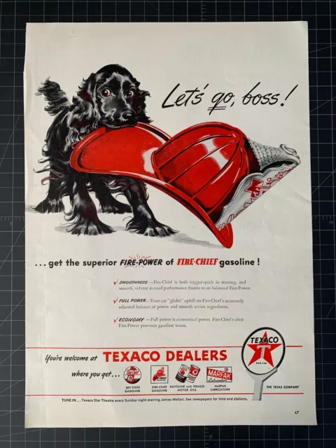 Vintage 1946 Texaco Gasoline Print Ad