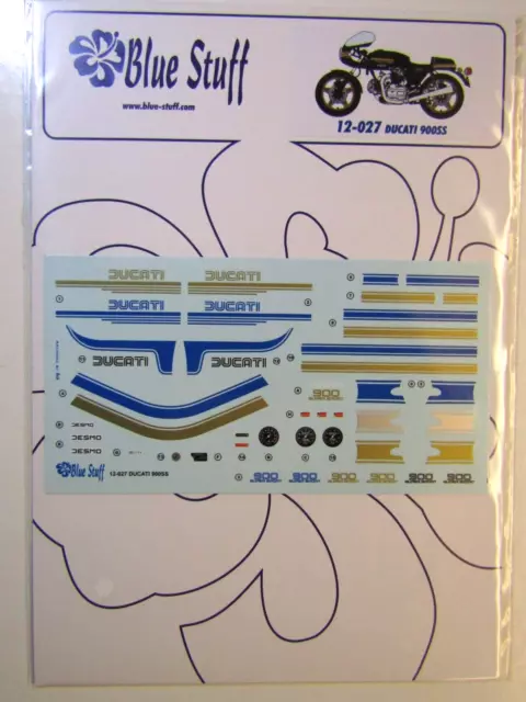 Blue Stuff Decal Sheet 1:12 Scale Ducati 900SS Bevel suit Tamiya Kit # 14025 Blue Stuff Decal Sheet 1:12 Scale Ducati 900SS Bevel suit Tamiya Kit # 14025