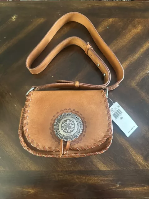 Polo Ralph Lauren Leather Satchel Saddle Bag Western Brown Crossbody Purse