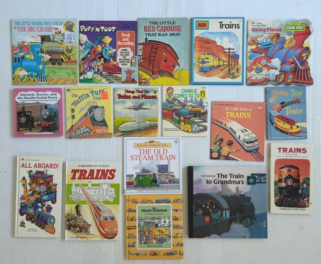 Train Railroad Vintage Books For Children Lot Of 17 Kids Books Collectable