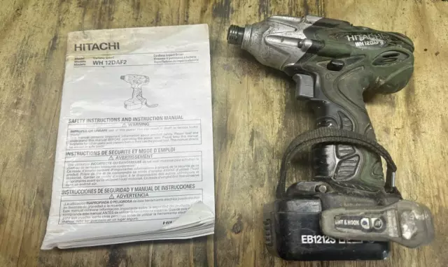 Hitachi 12 Volt 1/4" Impact Drill WH12DAF2 **READ**