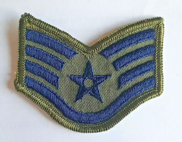 Genuine Surplus US Military Cloth Badge Patch - USAF Rank Staff Sergeant