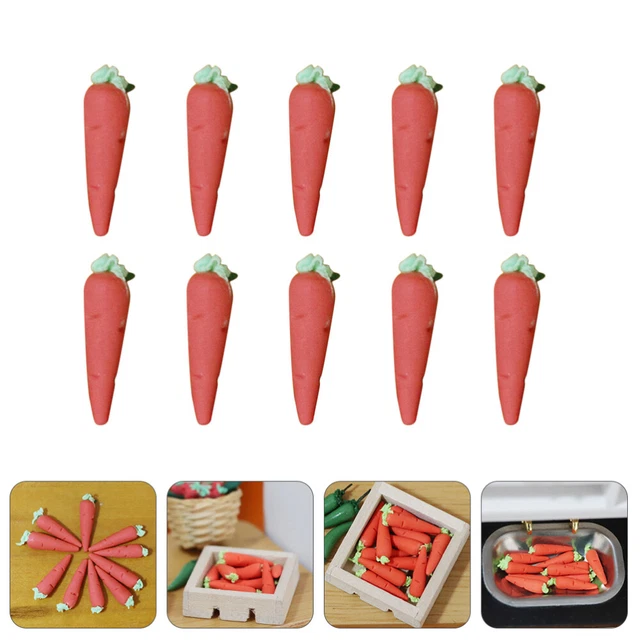 10 Pcs Ravanello Artificiale Modello Di Carota Mini Giocattolo Ornamenti